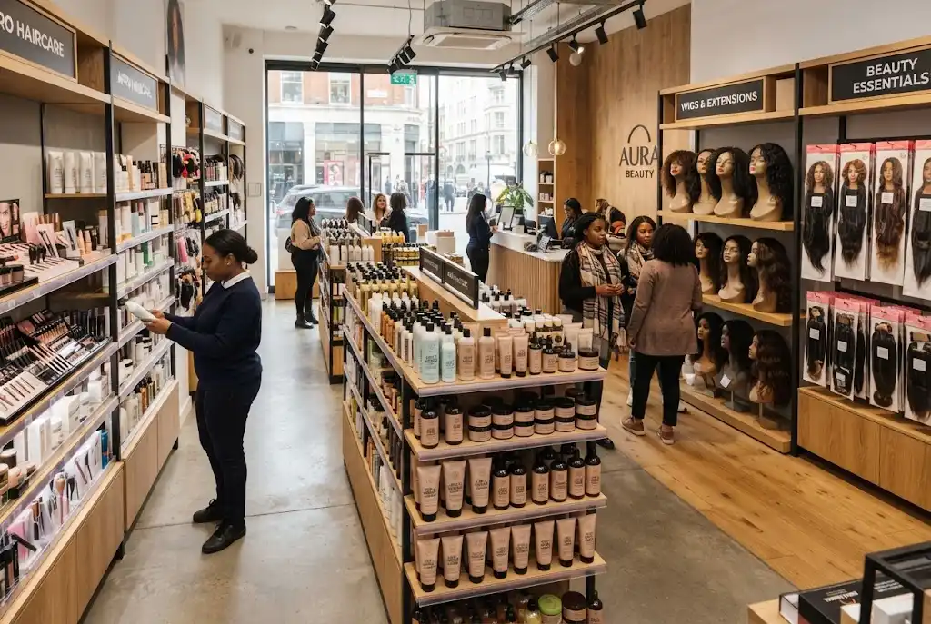 Hair and cosmetics shops with specialist haircare and beauty products in the UK
