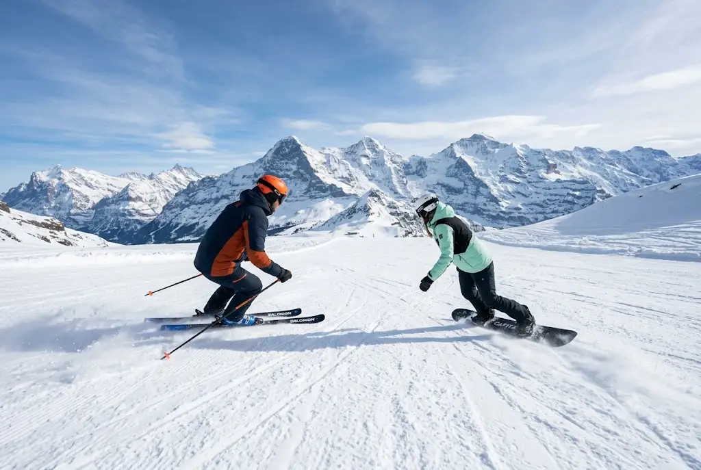 Skier enjoying a winter holiday protected by ski travel insurance