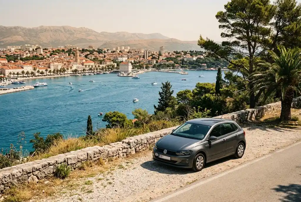 Car hire Croatia Split with a rental car on the Dalmatian coast