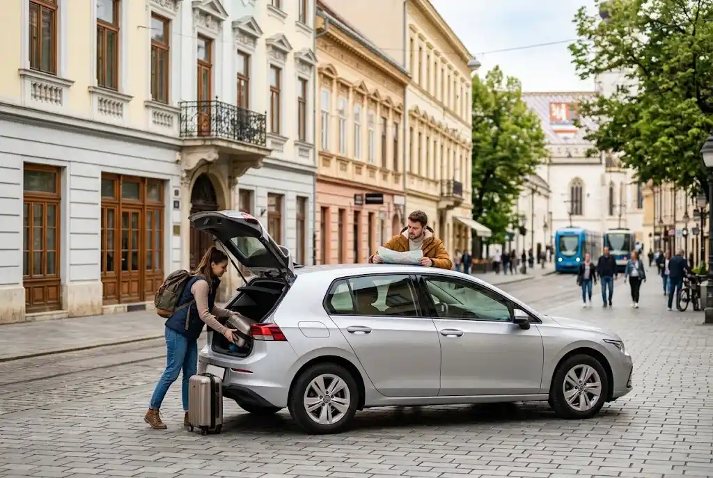 car rental Croatia Zagreb with a rental car in central Zagreb