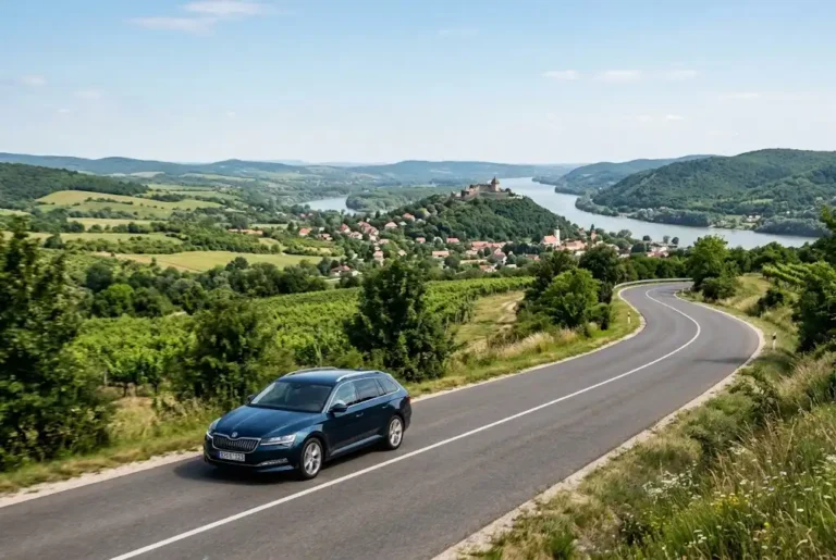Car rental Hungary on a scenic Hungarian road