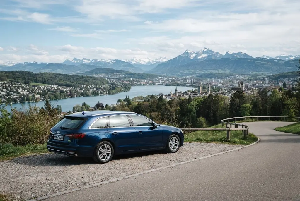 Zurich car hire with a rental car near the Swiss Alps